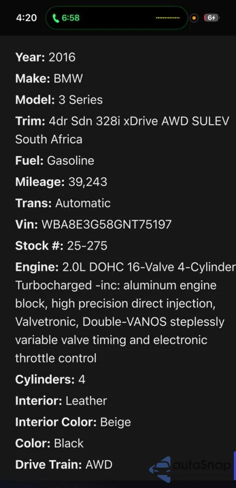 2016 BMW 328 Xi Sulev from USA, damaged, VIN WBA8E3G58GNT75XXX
